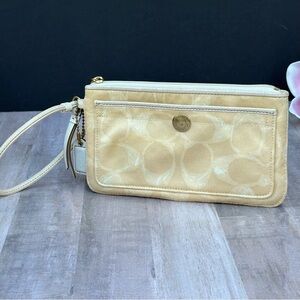 Coach Signature Small Wristlet Pouch Wallet